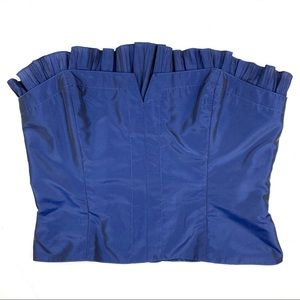 Vintage Corset Bustier Top Iridescent Blue | M